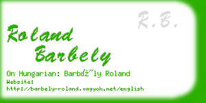 roland barbely business card